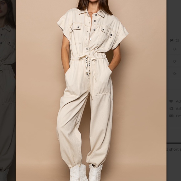 *SALE* POL Cream Jumpsuit - Picture 2 of 11